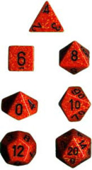 CHX 25303 Fire Speckled Polyhedral 7-Die Set